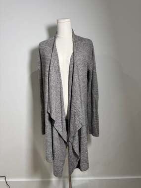 Barefoot Dreams Bamboo Chic Lite  Wrap Open Front Cardigan Style 436 Heathered G